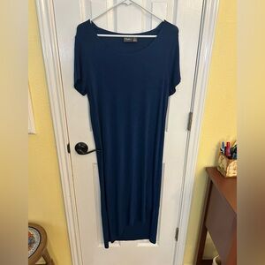 Chicos Travelers Deep Blue High Low Midi Dress